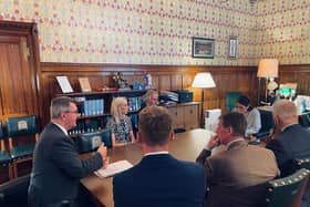 UFU representatives pictured during the meeting with Home Secretary Priti Patel and DUP MPs Sir Jeffrey Donaldson, Carla Lockhart, and Ian Paisley Jnr.