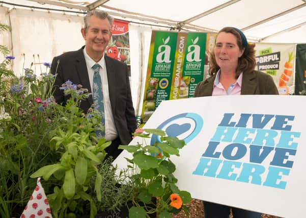 Environment Minister Edwin Poots with Jilly Dougan from Keep Northern Ireland Beautiful launch Northern Ireland’s first ever Rural Community Pollinator Scheme.