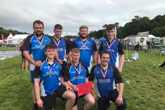 The Randalstown YFC team which was placed first in the tug of war competition at the Co Antrim YFC at  annual county competitions day at the Antrim Show