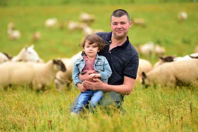 Peter McAuley and daughter Grace (3) Bushmills have had a highly successful lambing in 2022 with progeny from their Jalex Suffolk stock rams excelling from the minute they hit the ground.