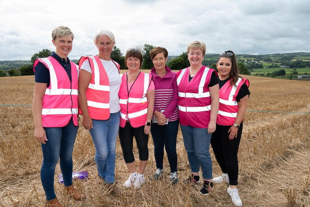 Gillian Smith, Lisa Wauchope, Louse Doherty, Lynn Wauchope, Sylvia McGlincehy and eEmma Porter at the Elaine McGlinchey Memorial Tractor Run in Castlefinn on Sunday last