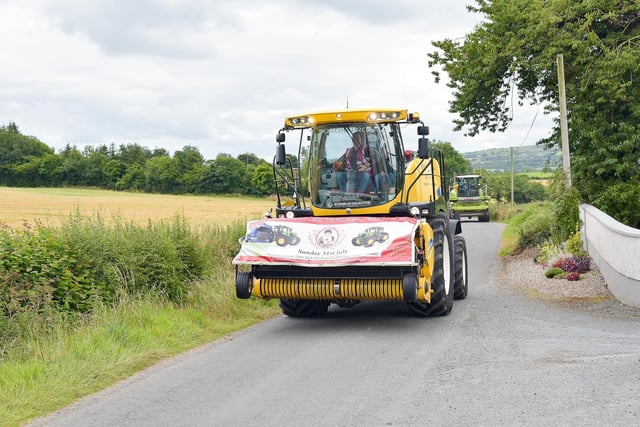 Garth Porter leads the way at the Elaine McGlinchey Memorial Tractor Run in Castlefinn