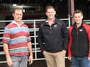 Finalising plans for next weekâ€TMs Lely Open Day are, from left: host farmer John Killen, Campsie, with Dean Cashel and Jacob Irwin, Lely Center Eglish. Picture: Julie Hazelton