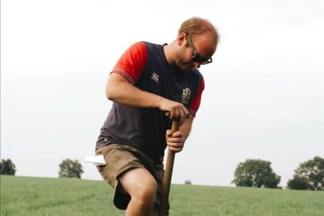 Hugh Harbison undertaking a soil profile