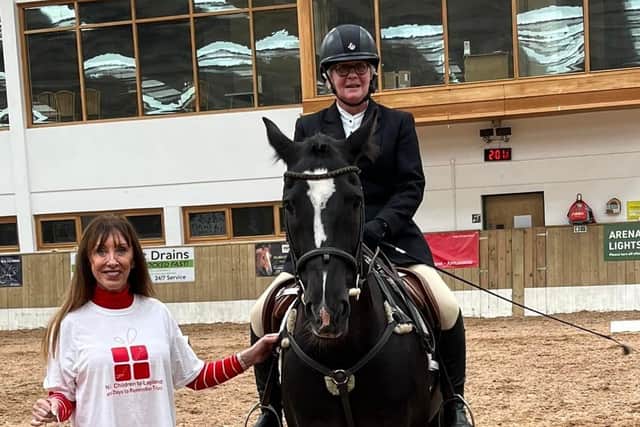 Sheelagh Canty with Henry of Dallas winner of the Bann Valley Riding Club class pictured with Fiona Williamson