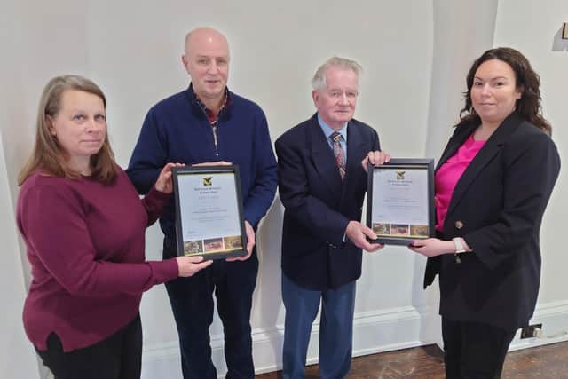 Pictured from left is Northern Ireland Badger Group representatives, along with USPCA board member, John Wilson, and USPCA development Mmnager, Colleen Tinnelly.