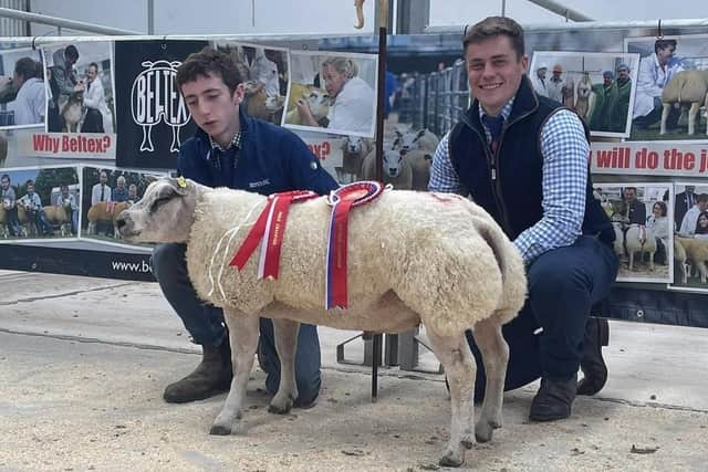 Overall champion and top priced animal of 2,000gns was awarded to Kile Diamond who is pictured with judge Ross Campbell