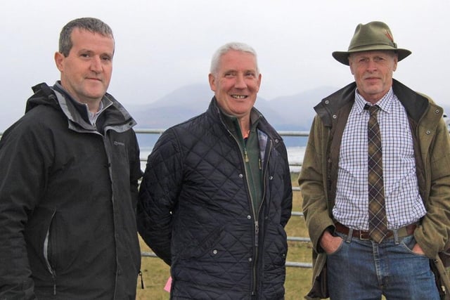Among the visitors to the NI Aberdeen Angus Club's Open Day at Tyrella are, from left, John McGuigan, Garvagh; James Mallon, Swatragh; and James Nelson, Larne. Picture: Julie Hazelton