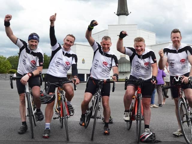 Alan Heaney pictured with some of the ultra cyclists. Image: Facebook