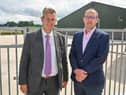 Agriculture Minister Edwin Poots pictured with Justin Coleman from Moy Park at a recent visit to Performance House in Waringstown