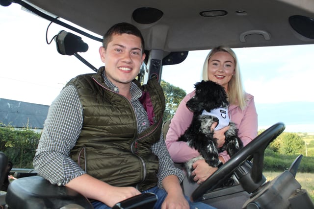 Matthew and Rebecca McClelland brought their pet dog to the tractor run at Ardarragh.
