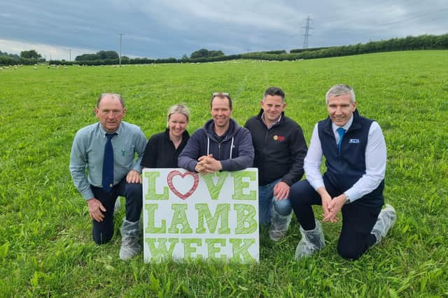 UFU beef and lamb chair Pat McKay, Hilary and Roger Bell, UFU hill farming chair Alastair Armstrong and LMC chief executive Ian Stevenson.