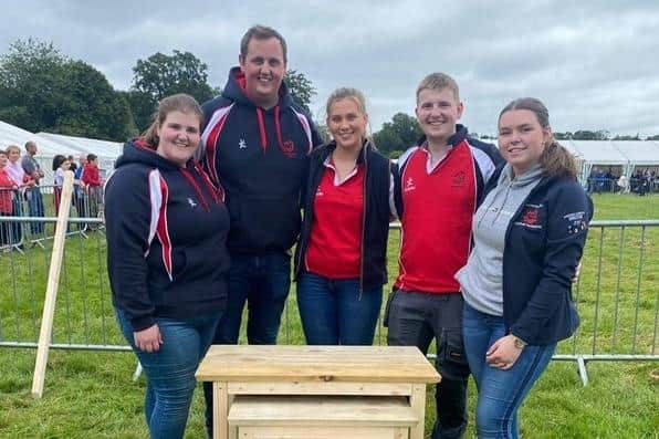 Rebecca Cromie, Neil McMinn, Ella McCallister, Will Cromie and Nicola Murray came 1st in Northern Ireland Build it Competition at Antrim Show