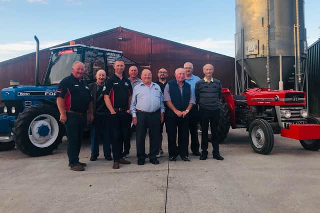 Dai Kennedy and Andrew Gill pictured with Listooder Ploughing Society Committee members ahead of the European and World Ploughing Championships