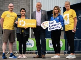 Pictured: (left to right) Ronan McCanny - Fane Valley Group Project & Sustainability Director, Mairead Rodgers, Corporate Fundraiser at Cancer Fund for Children, Trevor Lockhart - Fane Valley Group Chief Executive, Alison Reynolds,  Corporate Partnerships Officer at Irish Cancer Society and Anne Hannan,  Corporate Fundraiser at Marie Curie NI
