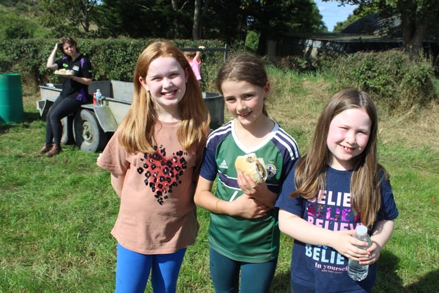 Having a great time at the threshing day at Ballydown (from left) Emma, Darcey,and Isabelle McQuaid