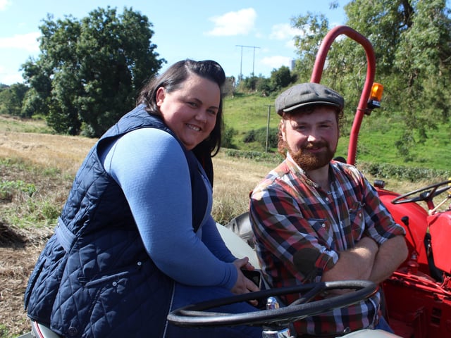 Patrice and Jamie McGrath enjoying the threshing day
