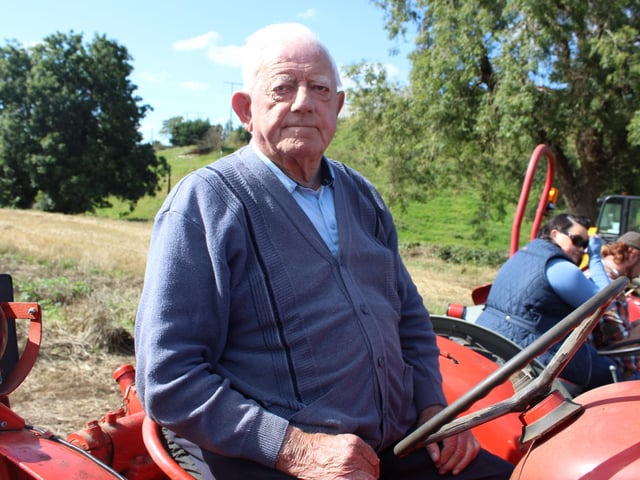 Ivor McQuaid at the threshing day