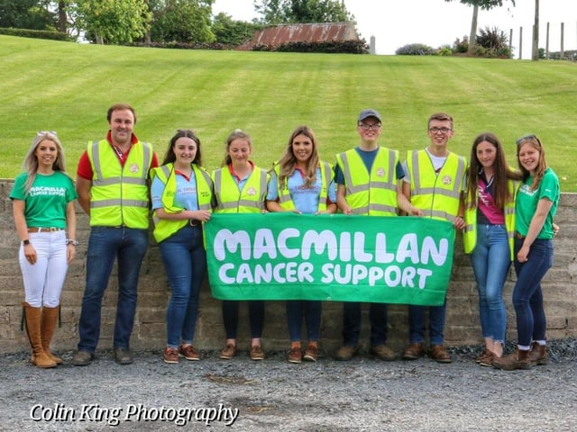 Members of the Bleary YFC committee showing our support to Macmillan Cancer Support
