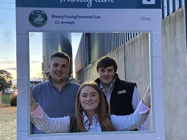 Jamie Kerr, Mtthew Scott and Sophie Weir enjoying the tractor run