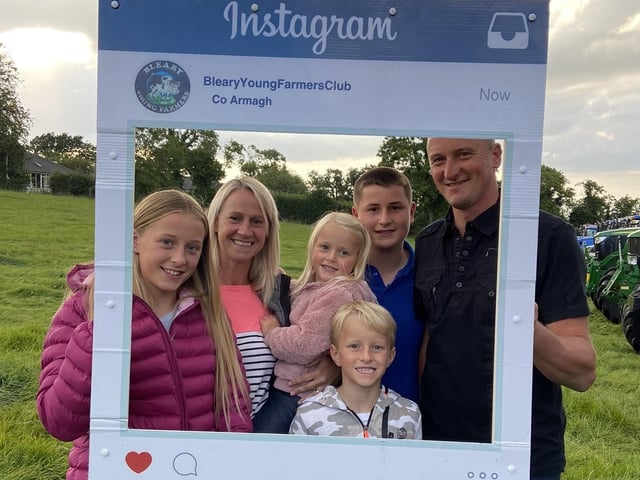 One family out enjoying the tractor run and fun day which had been organised by Bleary YFC