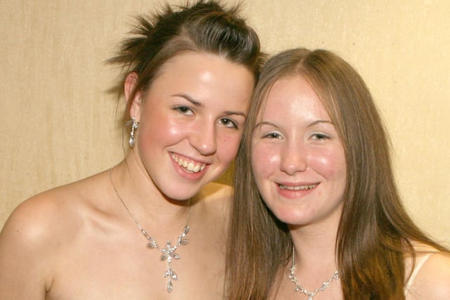 Diane Halliday and Heather Hughes pictured at the Co Armagh YFC dinner in Tandragee Golf Club in 2007. Picture: Kevin McAuley