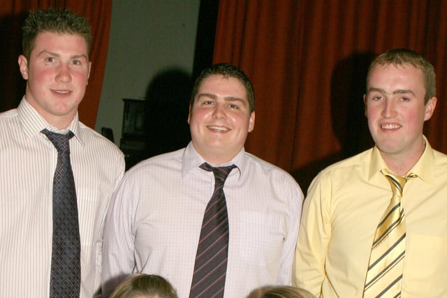 Alan Graham, William Gilpin and David Hull pictured at the Co Armagh YFC dinner in Tandragee Golf Club in 2007. Picture: Kevin McAuley