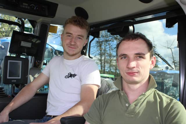 Michael McGreevy and Patrick McAdam ready for the tractor run at the Gall Bog