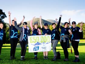 Moy Park team members are pictured ‘scaling new heights’ for its charity partner, the Alzheimer’s Society.  A team of walkers from the company celebrated reaching a £50,000 fundraising with a hike to the summit of Slieve Donard in the Mourne Mountains.
