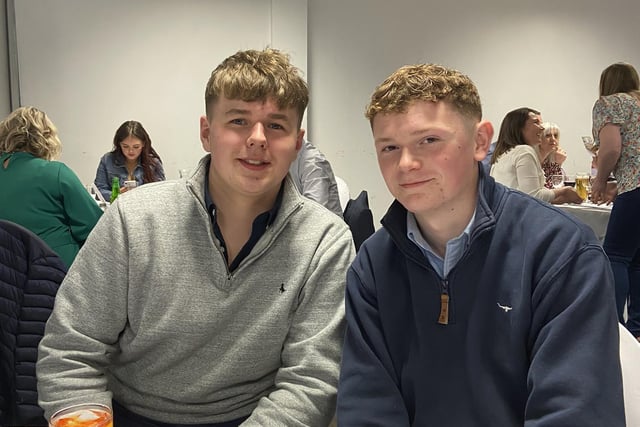 Bleary YFC members Ben and Matthew at Bleary YFC's very first charity dinner and auction in aid of Air Ambulance. Picture: Bleary YFC