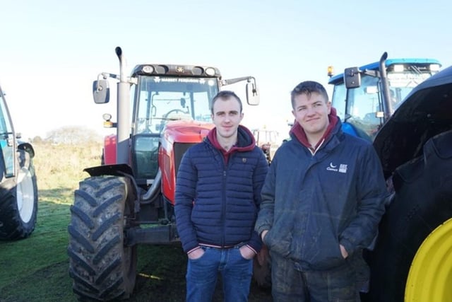 Ryan Adams and Jack McCready at the tractor and truck run. Picture: Rathfriland YFC