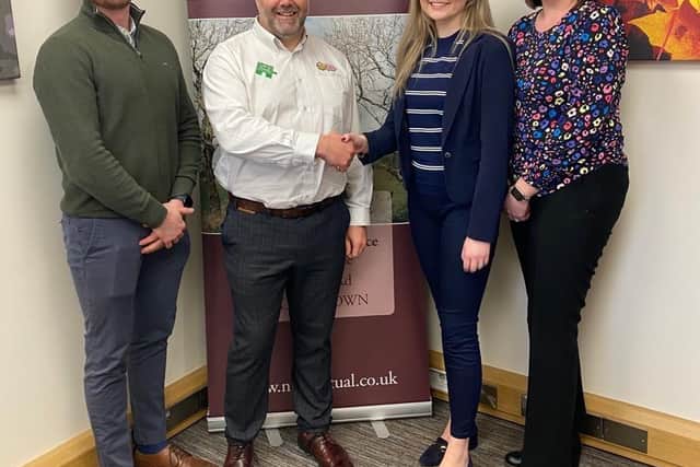 Group manager Bartley Finnegan, UFU membership director Derek Lough and group manager Stacey Cherry, welcoming Jemima Kinnear as the new group manager in the East Tyrone group.