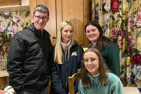 Justin McCrea, Nicole Surphlis, Grace Irwin and Emily McFarland during the club's travelling feast. Picture: Derg Valley YFC