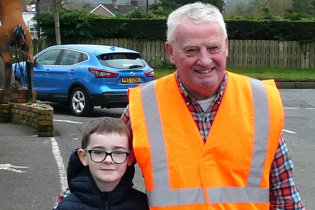 Club chairman Trevor Beattie and grandson Jamie. Pic: Alan Hall