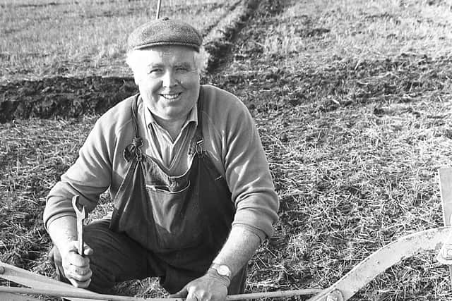 They had been ploughing straight furrows at Groomsport, Co Down, at the end of January 1992. Competitors from all over the province showed of their expertise at the Newtownards Young Farmers’ Club ploughing match. Making last minute adjustments is Hugh Murray of Listooder Horse Ploughing Society. Picture: Farming Life/News Letter archives
