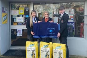 Ann Patterson from Omagh Equestrian with two riders (Jessica and Charlie) from Drumragh Showjumpers and Baileys Horse Feeds who are our two main sponsors.