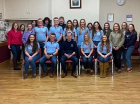 Members of Bleary YFC at AGM with new officials for 2023/24 seated