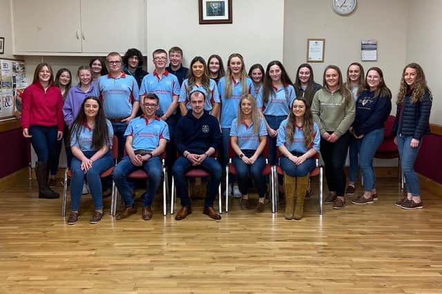 Members of Bleary YFC at AGM with new officials for 2023/24 seated
