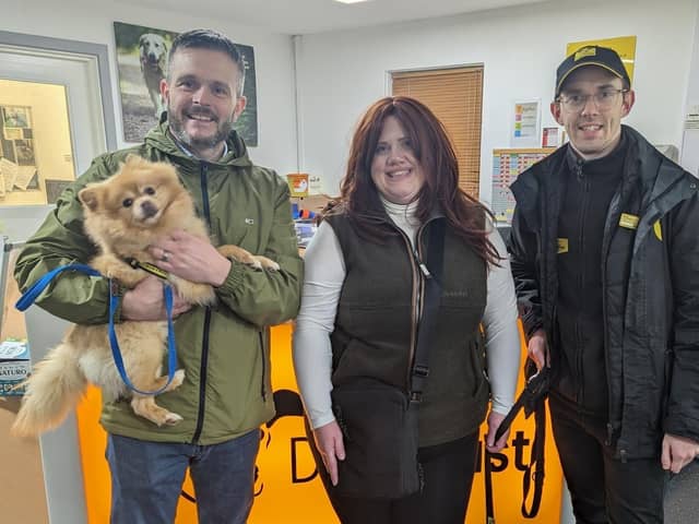 Robbie Butler MLA during visit to Dogs Trust Ballymena