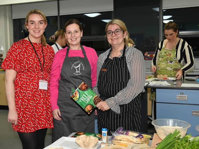 Jo-Anne McCay, LMC marketing placement student (left) pictured with teachers at the Red Meat Skills Workshop