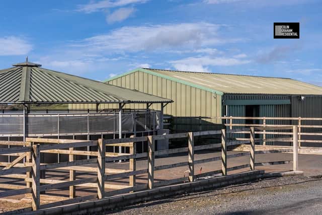 There's a Comprehensive Equestrian Hub (3,000 sq ft of stabling; lunging pen; sand arena; horse walker; yard and 2,000 sq ft workshop with one bed annex). Image: www.colingrahamresidential.com