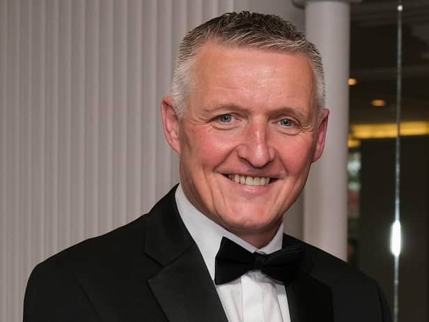 Patrick McLaughlin, NIGTA president at the Northern Ireland Grain Trade Association annual dinner. Photograph: Columba O'Hare/ Newry.ie