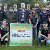 Mayor of Causeway Coast & Glens Council, Cllr Steven Callaghan, pictured with Cattle stewards from Finvoy YFC.