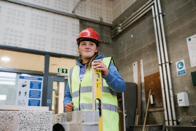 Aine Leonard from Dromore, studied a Brickwork apprenticeship at the South West College Omagh campus and feels the apprenticeship route opens doors to a wider range of experiences.