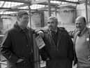 Pictured in March 1983 at the breed show and sale which was held at the Automart, Portadown are auctioneer Tom Clarke, NI Charolais Club secretary, with Bertie Watterson, chairman, and the judge Andrew Barr from Scotland. Picture: Farming Life/News Letter archives