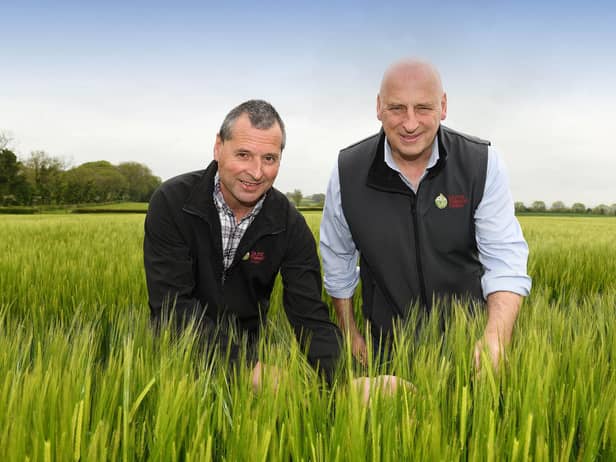 UFU seeds and cereals chair Mark McCollum pictured with UFU deputy president John McLenaghan at the launch of the cereals competition.