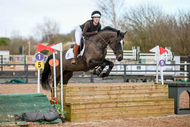 Lauren Smyth riding Hey There Delilah, clear in the 90cm XC. (Pic: Tori OC Photography)