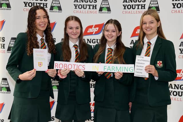 Friends’ School Lisburn is represented in the ABP Angus Youth Challenge final by, from left, Katie Mulholland, Alexandra Neill, Beth Reynolds and Naomi Patterson.