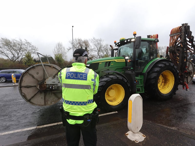 Vehicles on Sydenham by-pass in Belfast, as the National Fuel Protest against rising fuel prices continues. Picture date: Tuesday April 14, 2026. PA Photo. Photo credit should read: Liam McBurney/PA Wire