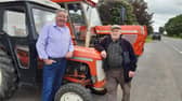 Dessie Hetherington from Ballyheather, Strabane, and Wilbert Robinson from Glenarm at the Bradley's Corner vintage tractor run. Picture: Darryl Armitage